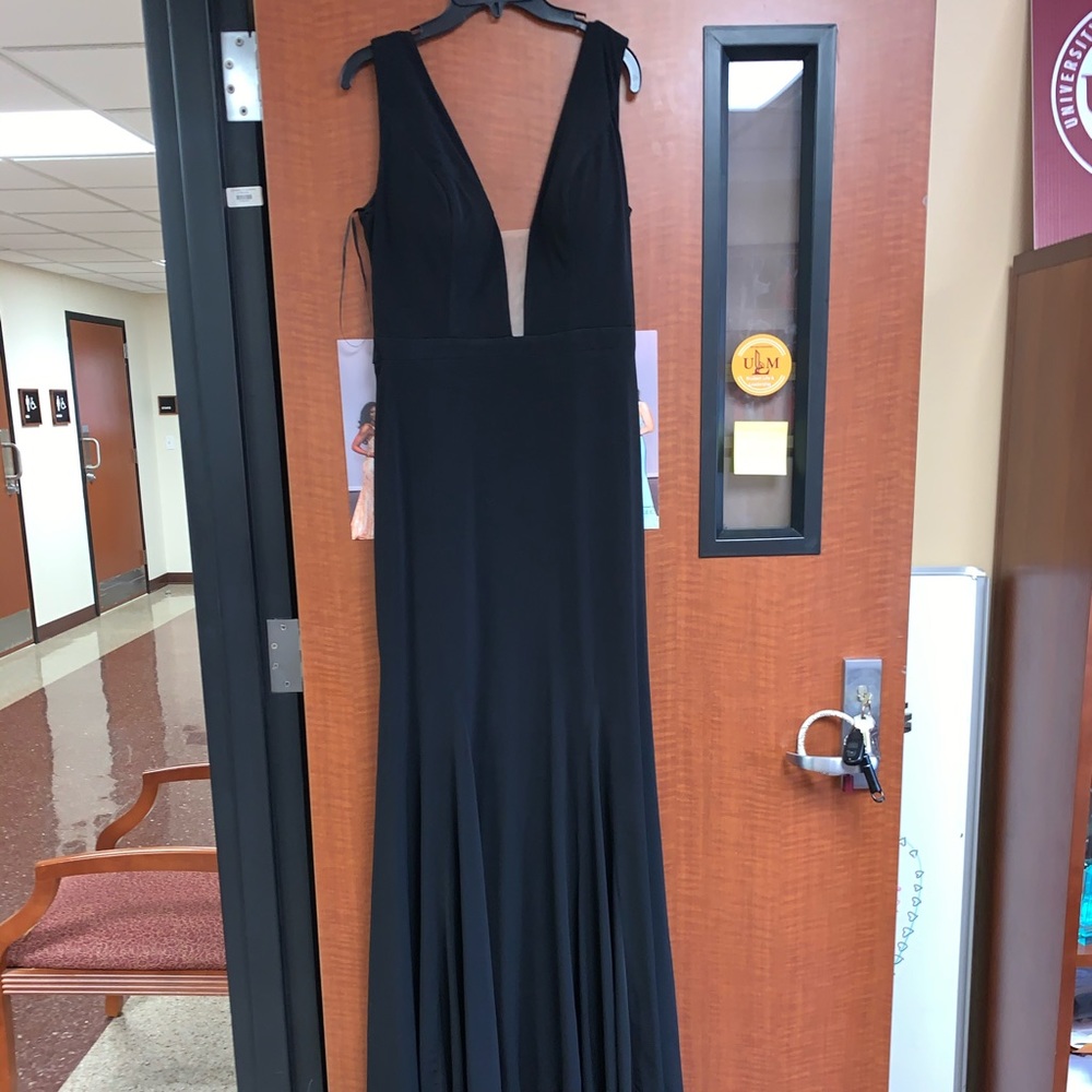 Jovani black jersey gown